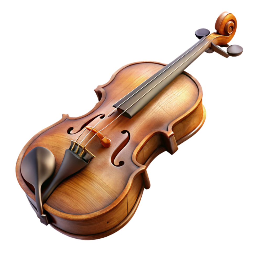 serene artistic Violin with Bow Side View Isolated exclusive png