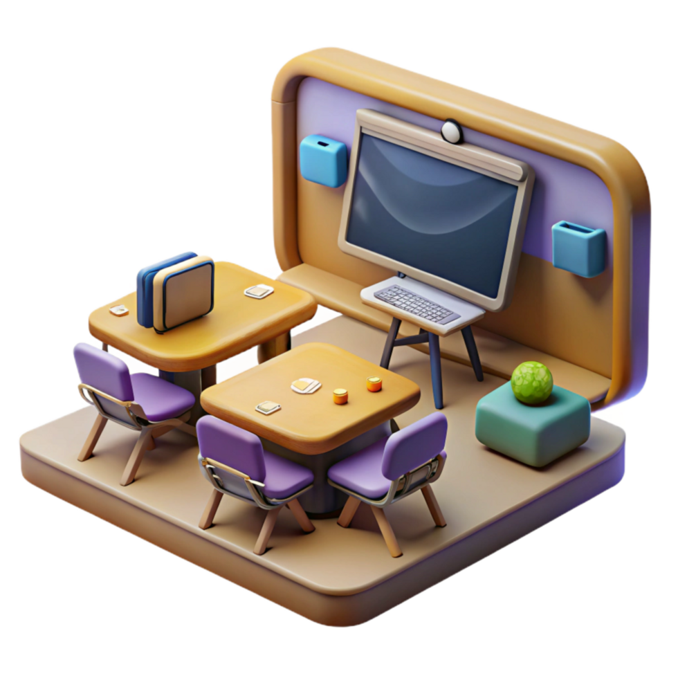 wonderful classic Virtual Classroom in Metaverse Isolated Element original png