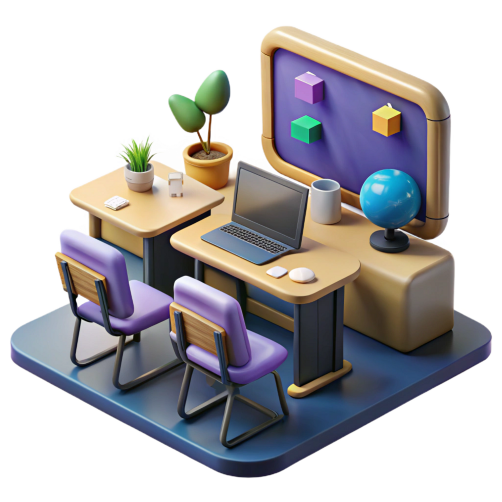 serene classic Virtual Classroom in Metaverse Isolated Element premium png