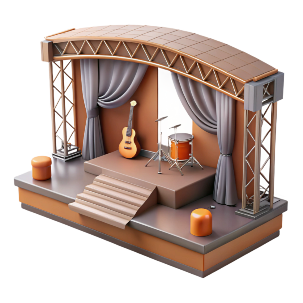 elegant abstract Virtual Concert Stage Isolated Element exclusive png