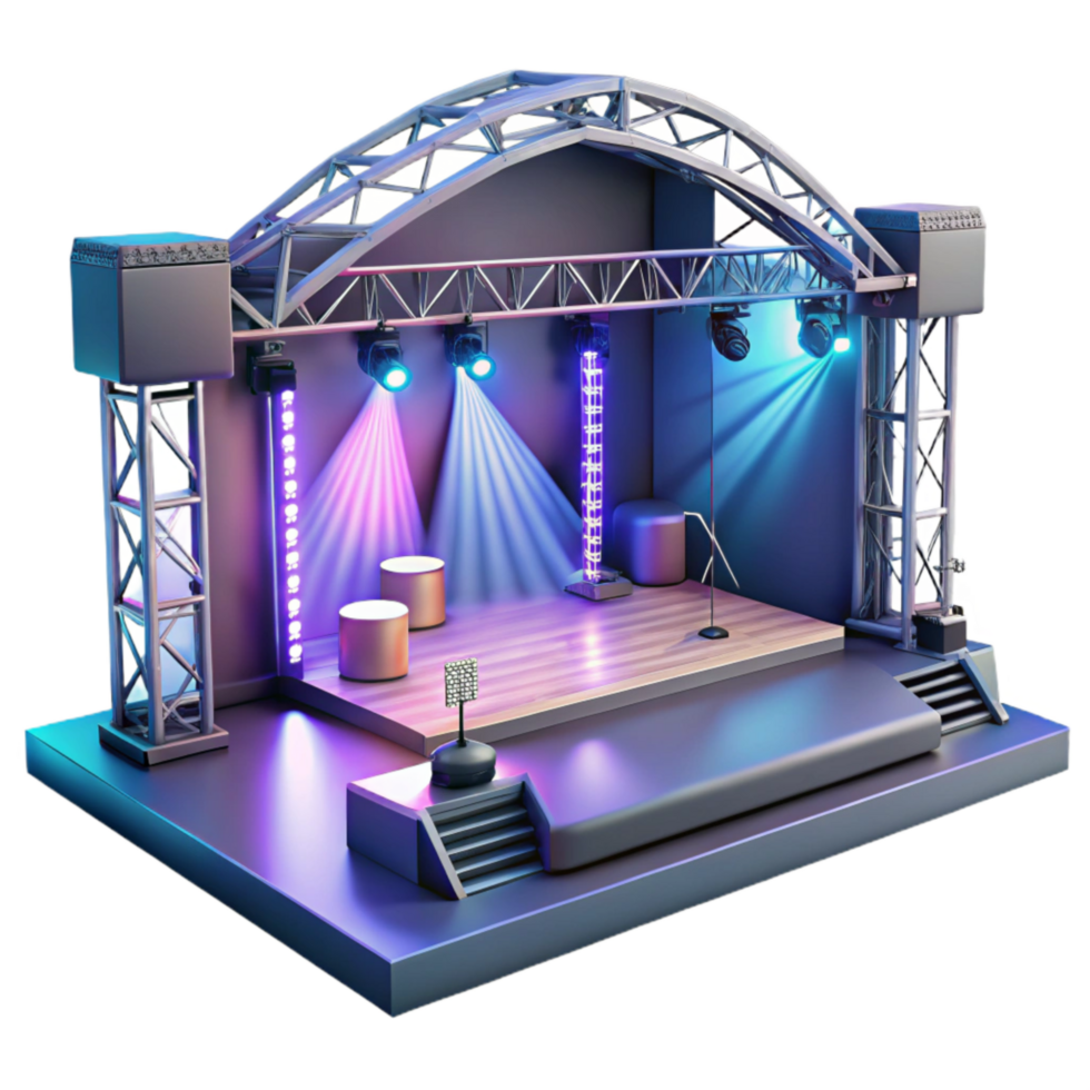 wonderful vintage Virtual Concert Stage with Lights and Sound Transparent Background exclusive png
