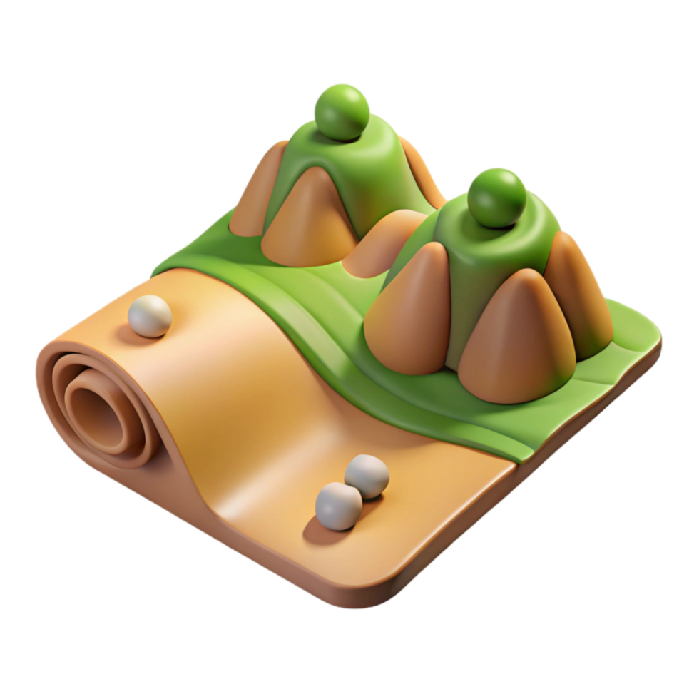 beautiful minimalist Virtual Landscape with Rolling Hills Transparent Background high resolution png