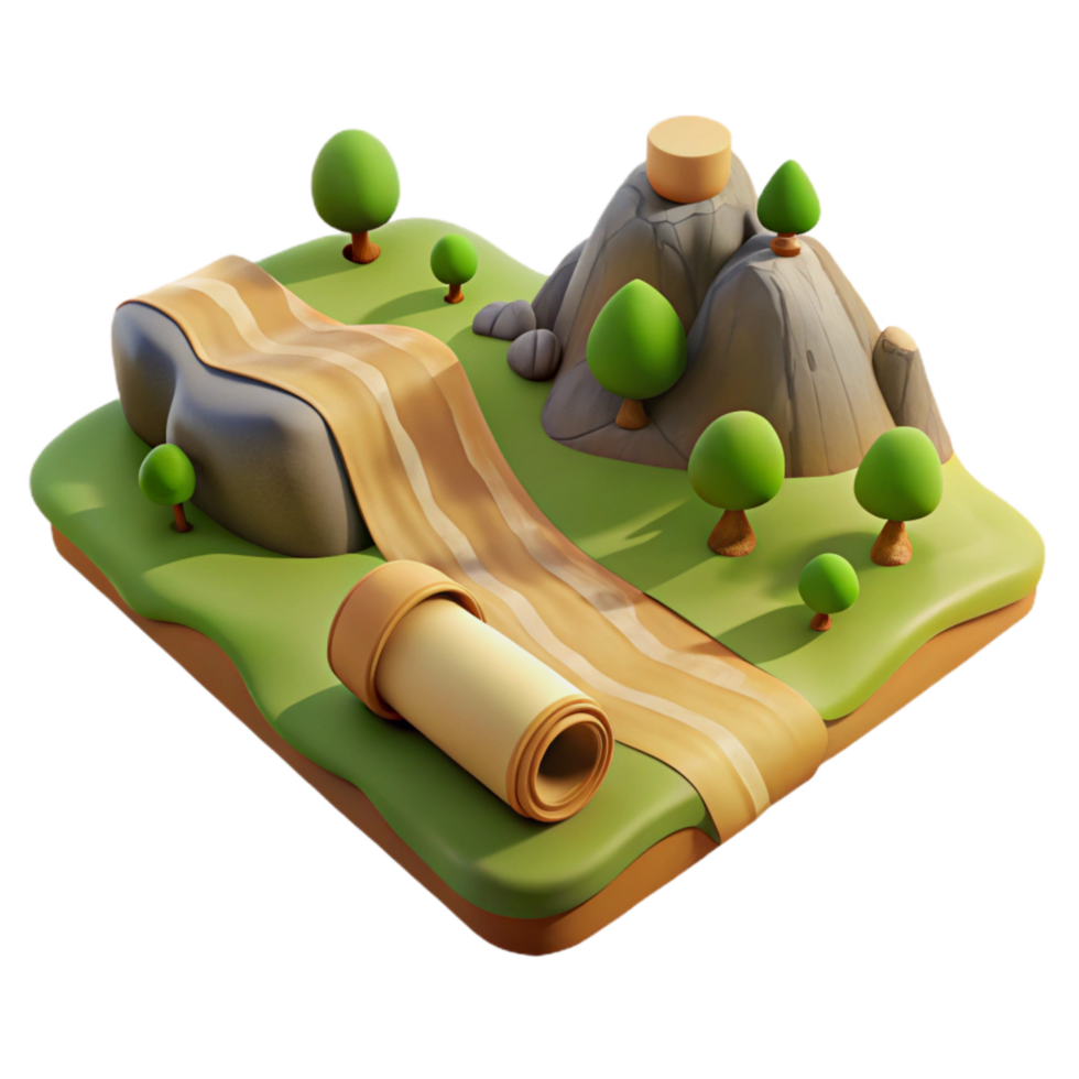magnificent traditional Virtual Landscape with Rolling Hills Transparent Background high resolution png