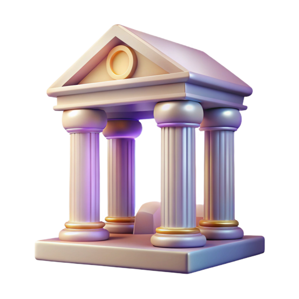 elegant creative Virtual Museum Entrance with Columns Transparent Background authentic png