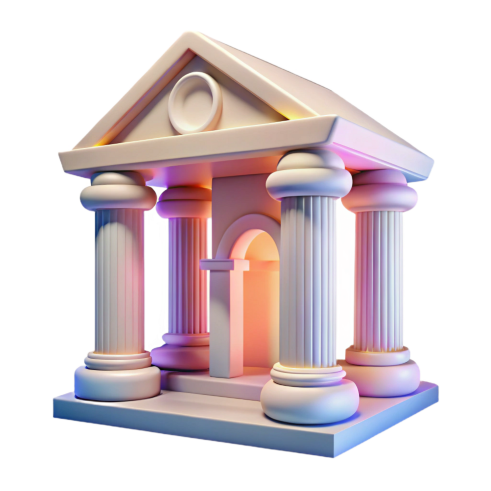 vibrant rustic Virtual Museum Entrance with Columns Transparent Background professional png
