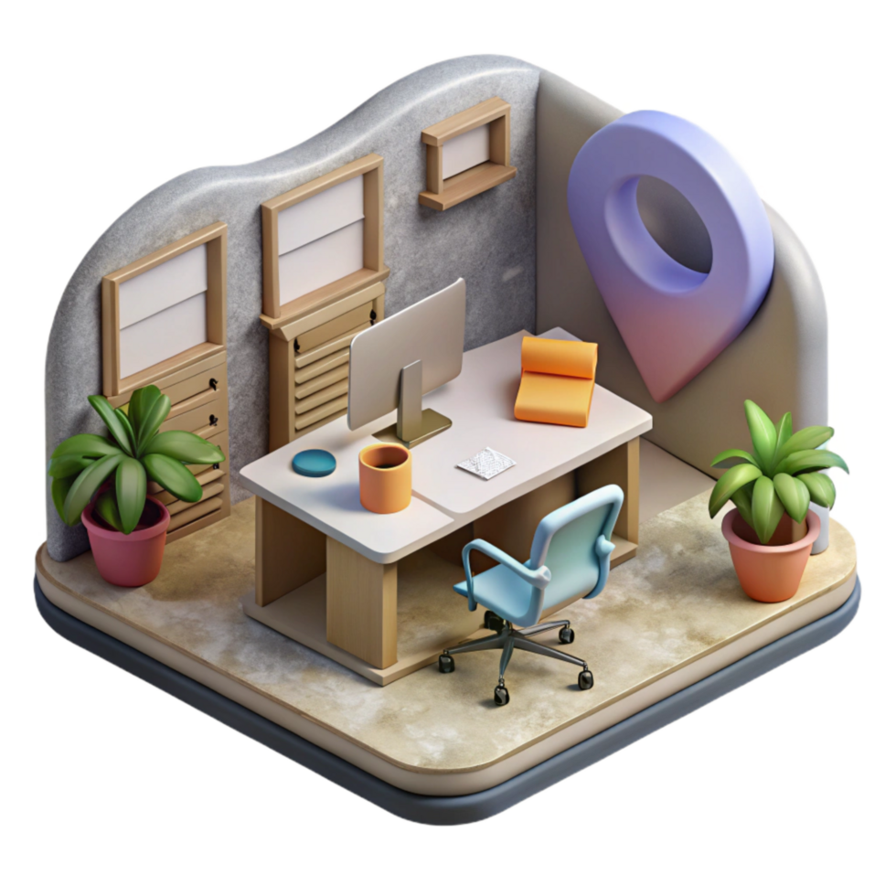 dramatic contemporary Virtual Office Space Cutout Element genuine png