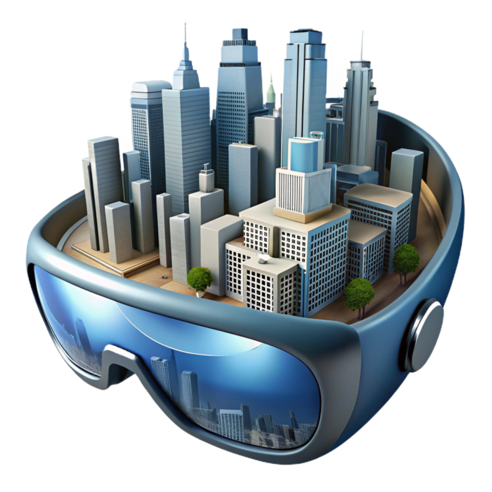 stunning rustic Virtual Reality Cityscape Cutout Element professional png