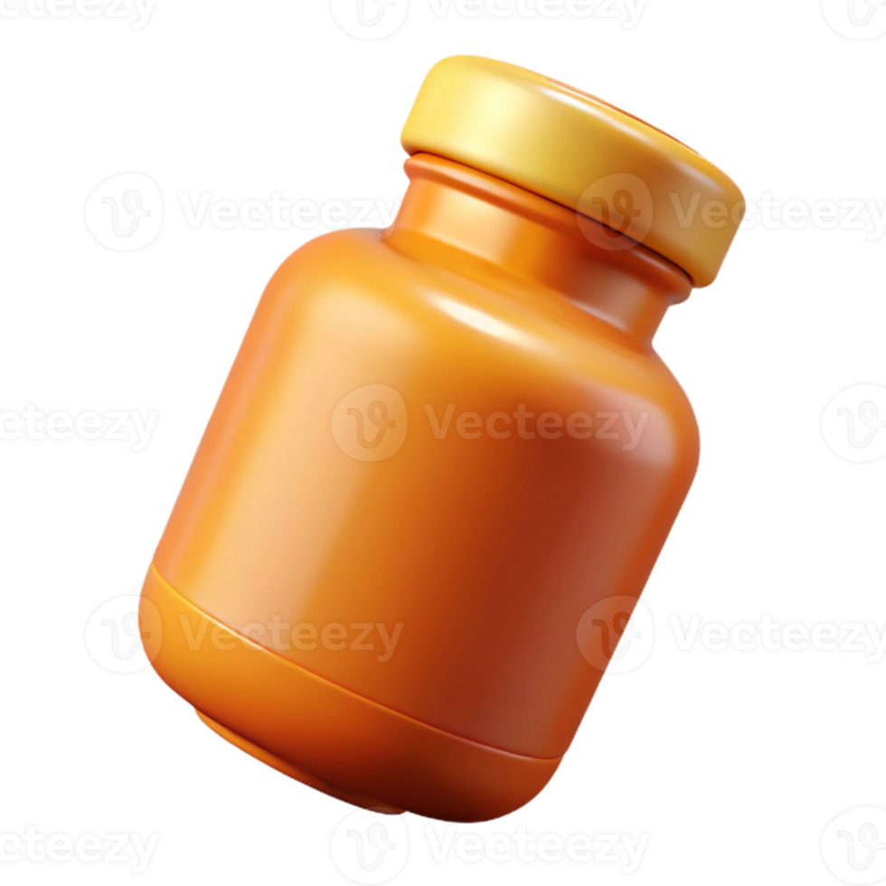 vibrant abstract Vitamin Bottle Orange Color Isolated exclusive png