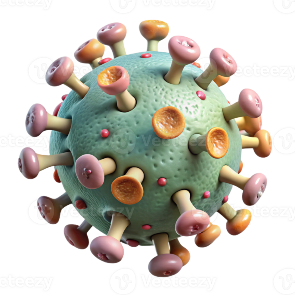 dramatic vintage Virus Cell Microscopic View Transparent Background original png