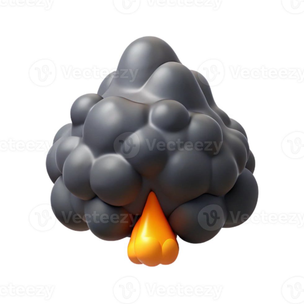 impressive artistic Volcanic Eruption Ash Cloud Dark Gray Isolated high quality png