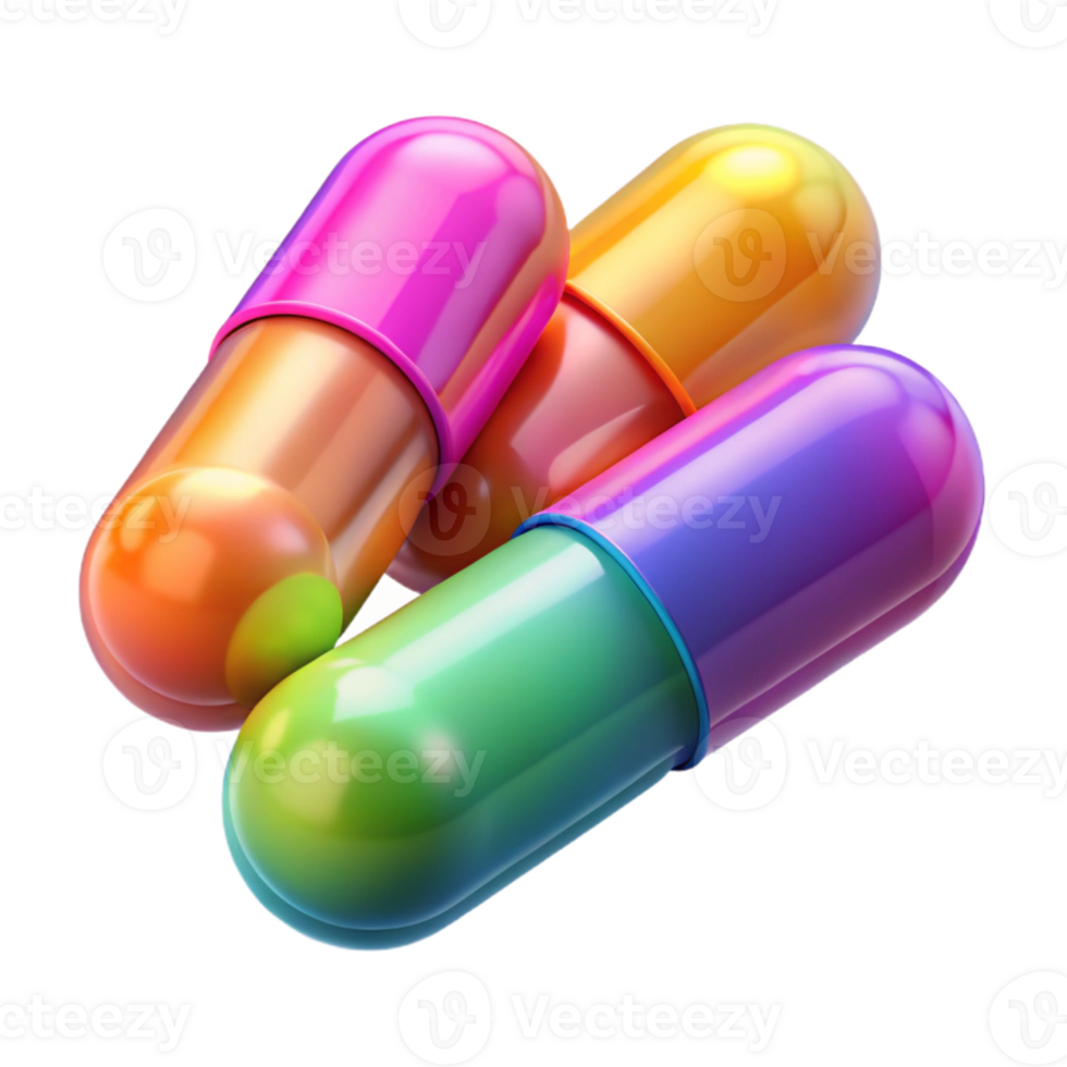 magnificent classic Vitamin Capsules Colorful Supplements Transparent Background high resolution png
