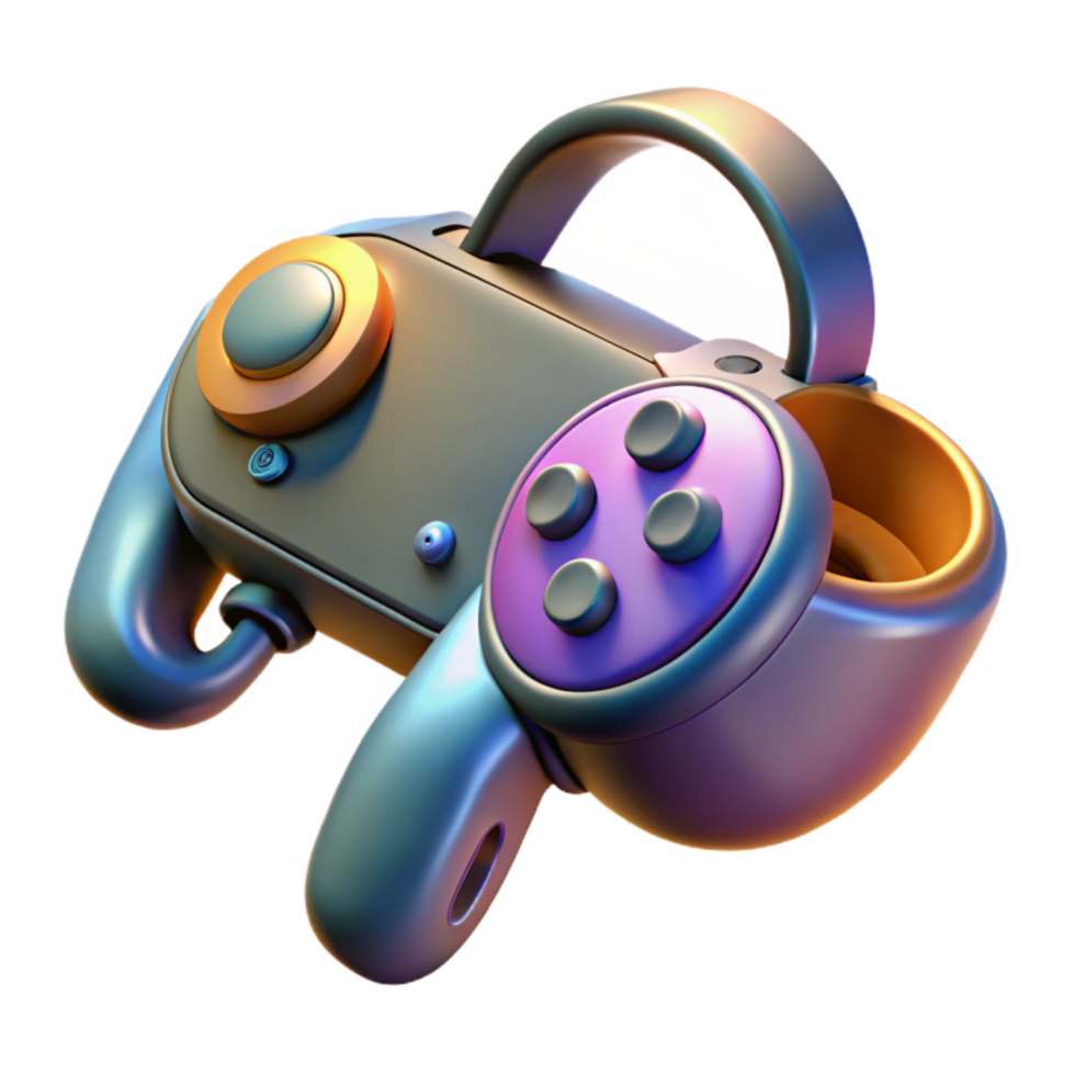 serene minimalist Vr Controller with Haptic Feedback Isolated high quality png