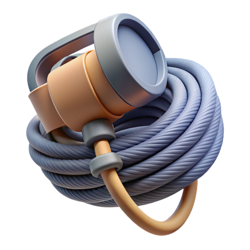 serene minimalist Vr Headset Cable Coiled Isolated Cutout original png