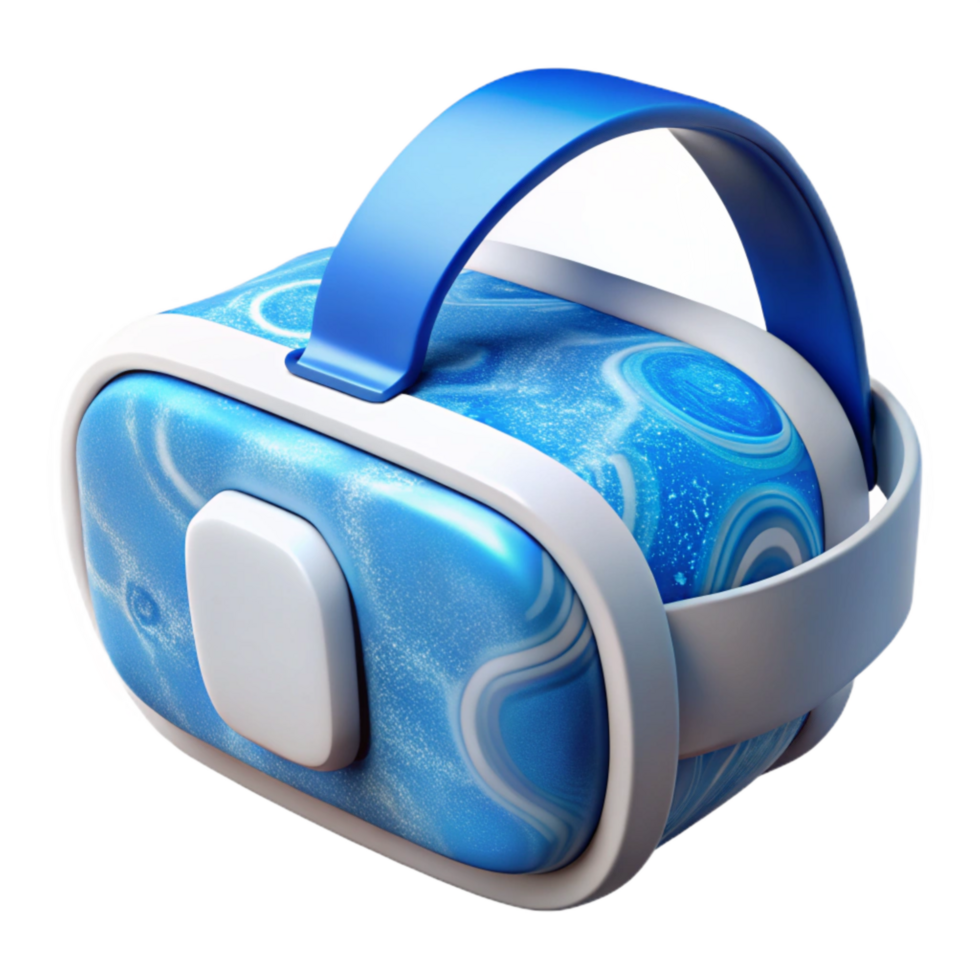 impressive contemporary Vr Headset with Blue and White Design Isolated premium png