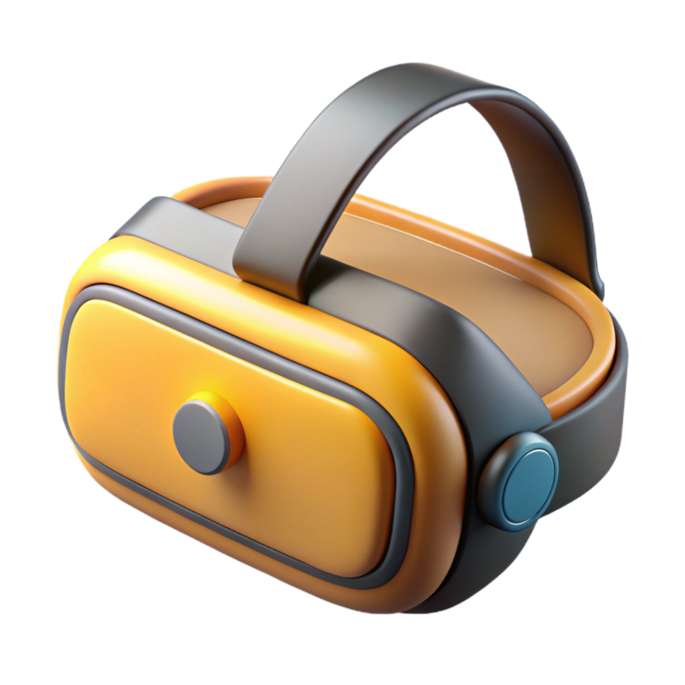 elegant creative Vr Headset with Yellow Light Transparent Background premium png