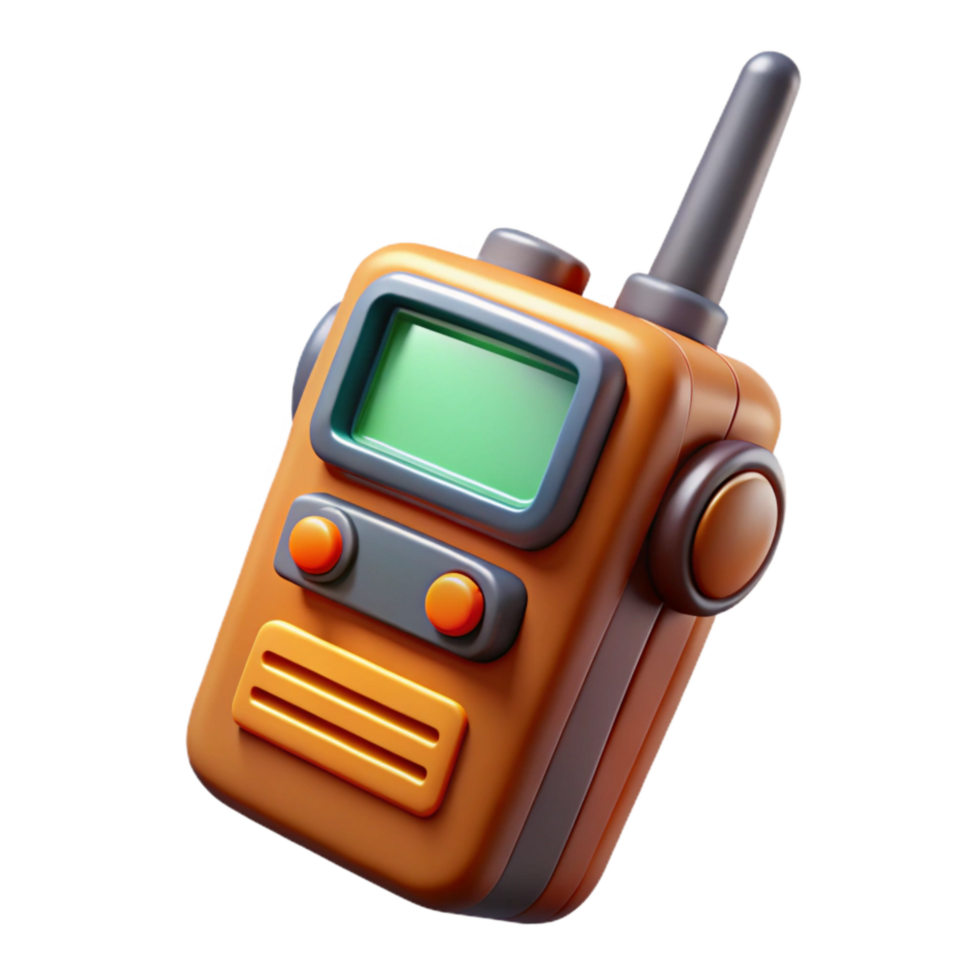 dramatic rustic Walkie Talkie with Antenna Extended Transparent Background detailed png
