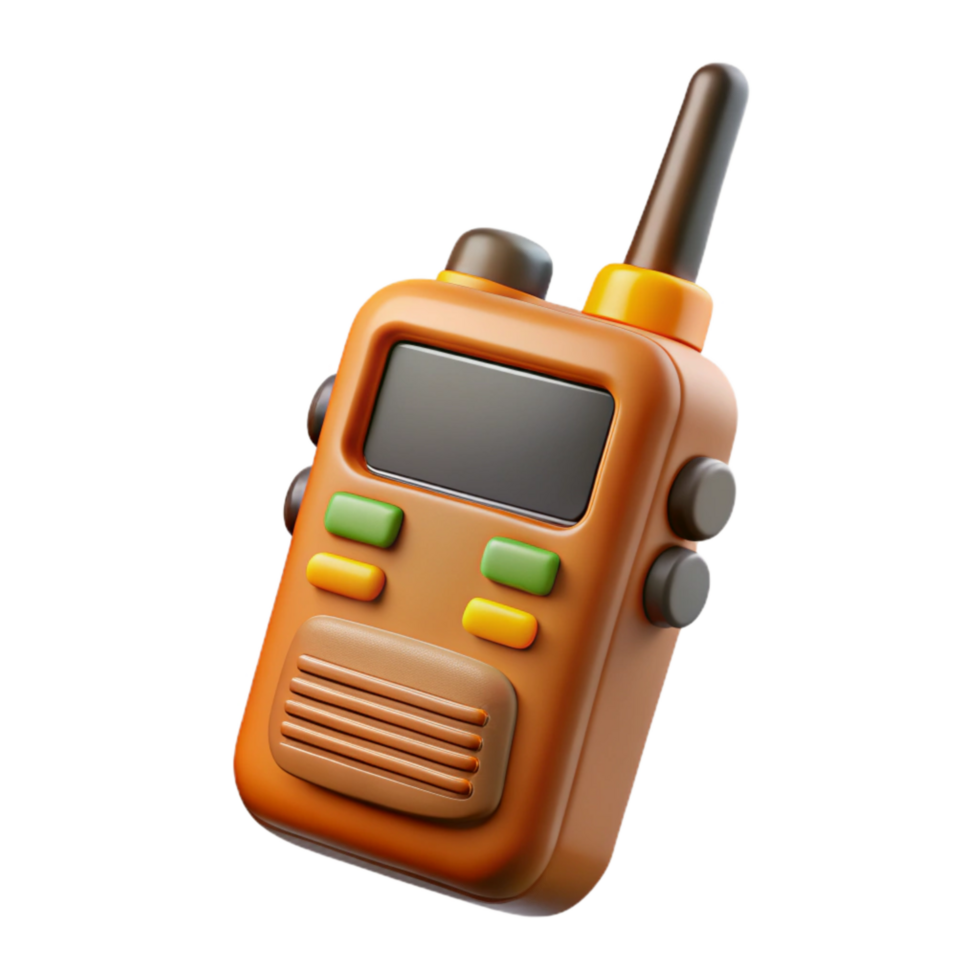 stunning vintage Walkie Talkie with Antenna Extended Transparent Background premium png