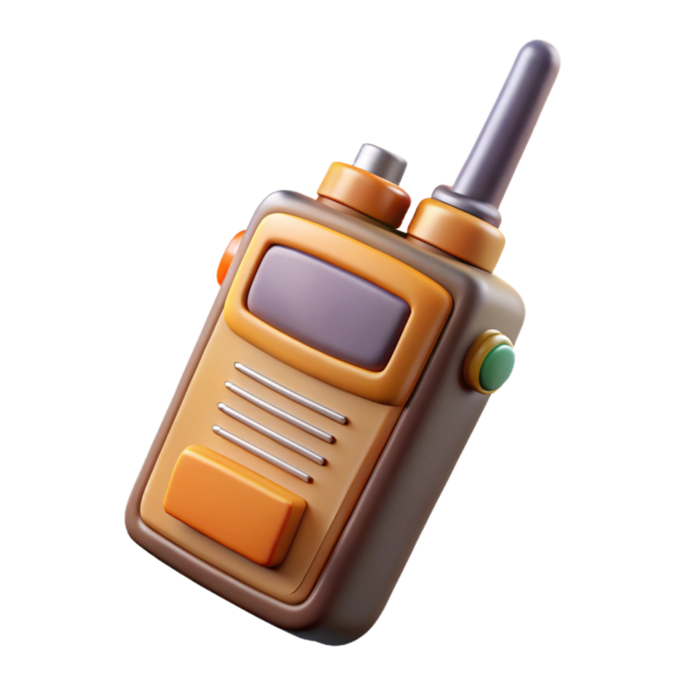 beautiful traditional Walkie Talkie with Antenna Extended Transparent Background exclusive png