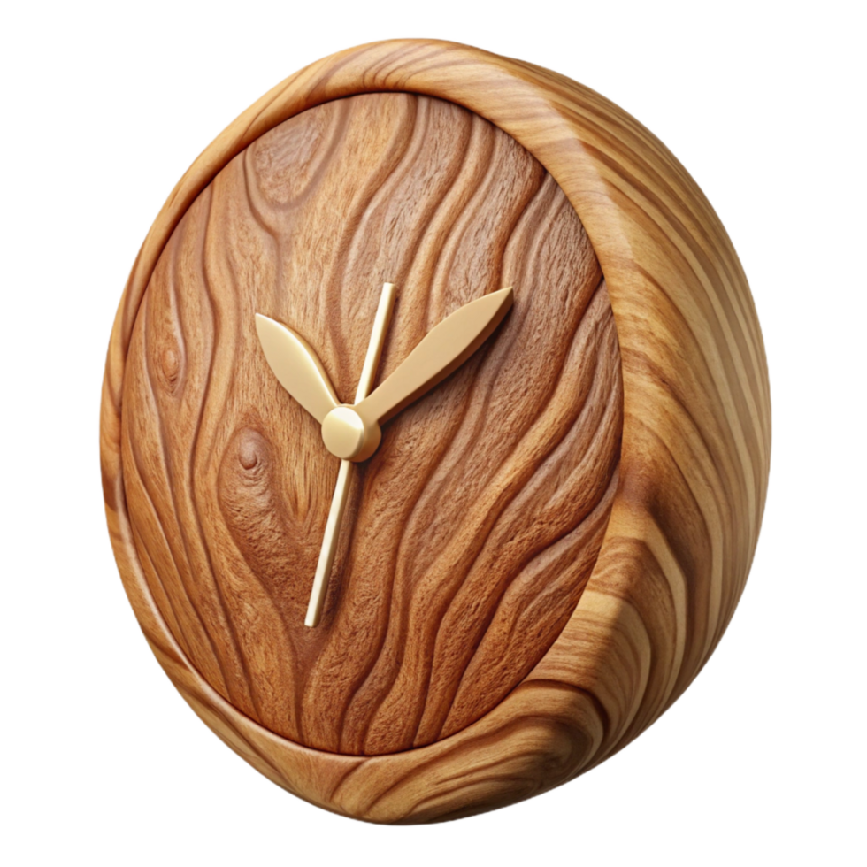 wonderful abstract Walnut Wood Clock Face Cutout Element detailed png