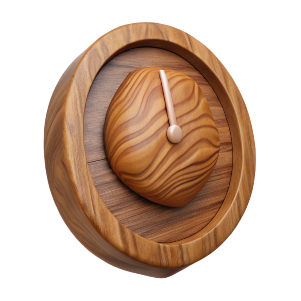 magnificent rustic Walnut Wood Clock Hand Cutout Element authentic png