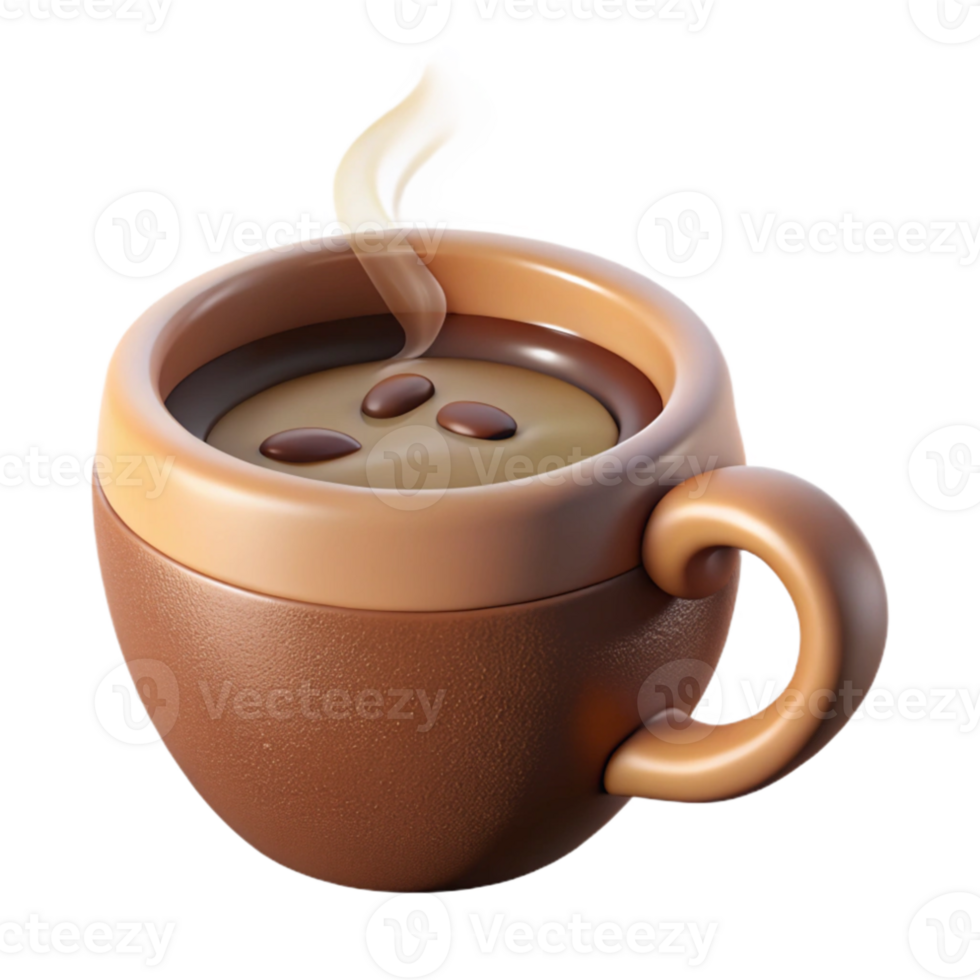 beautiful artistic Warm Cup of Coffee with Steam Cutout authentic png