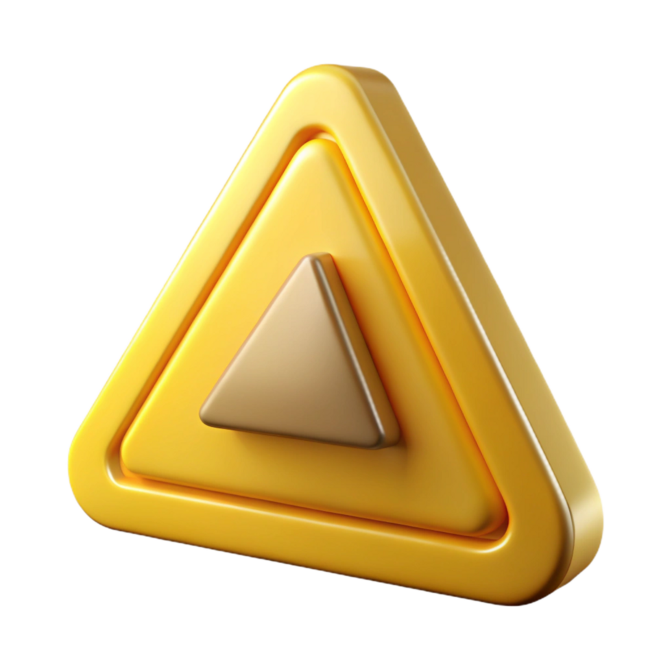 dramatic artistic Warning Sign Yellow with Triangle Shape Transparent exclusive png