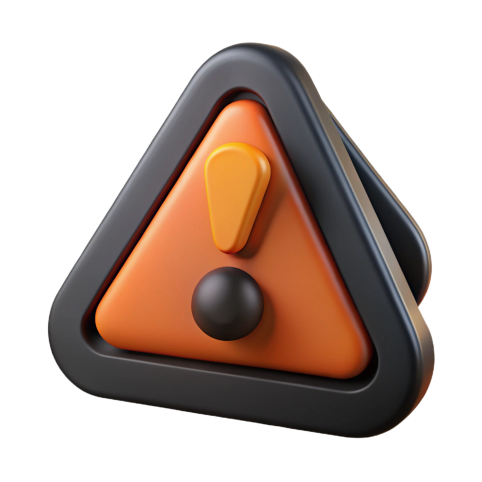 impressive abstract Warning Sign with Black Exclamation Point Cutout high quality png