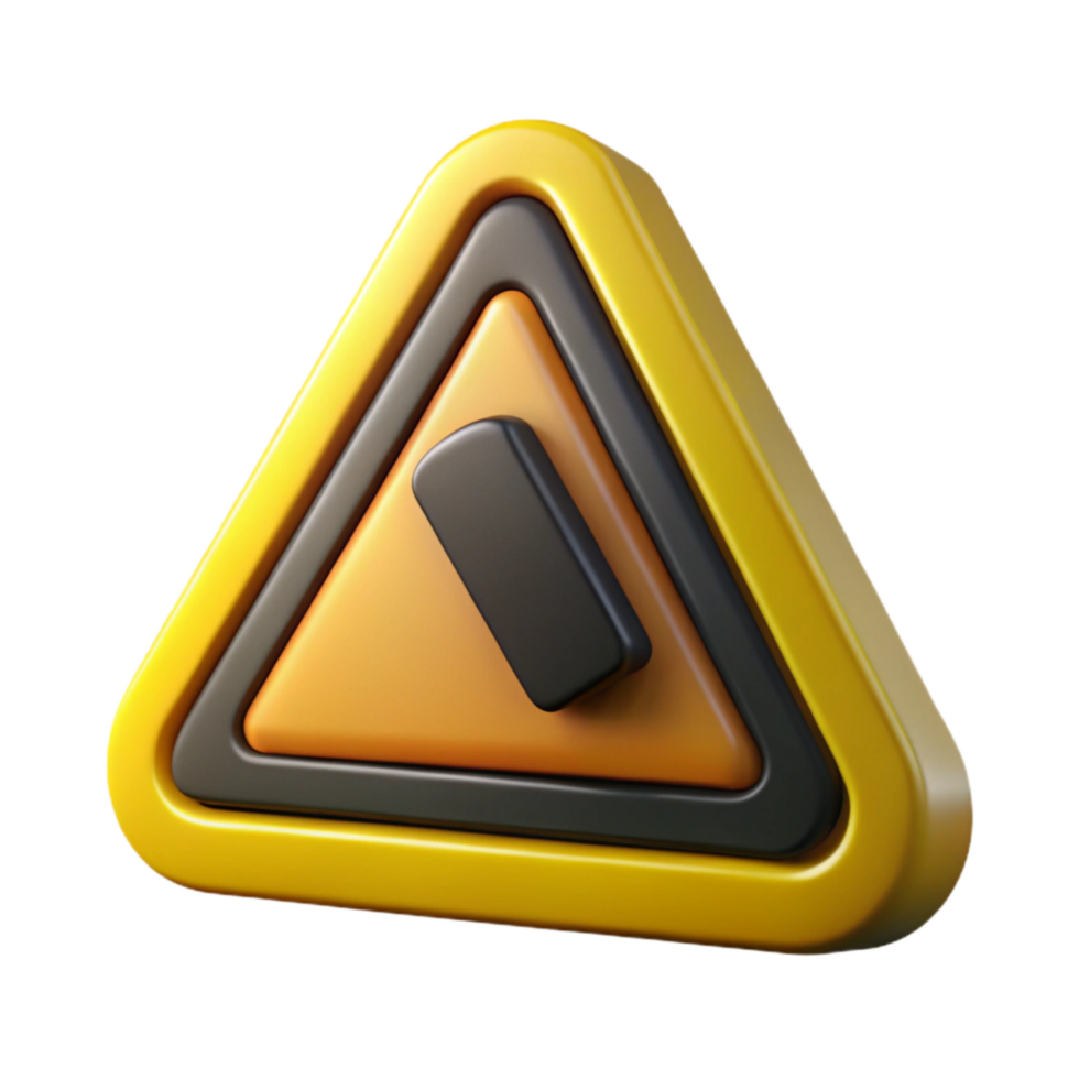 extraordinary artistic Warning Sign Triangle Shape Yellow Black Cutout genuine png