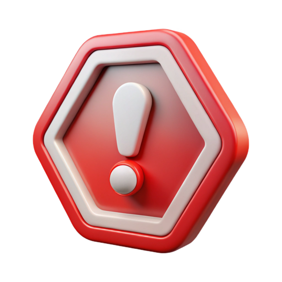 impressive vintage Warning Sign Octagon Shape Red White Cutout genuine png
