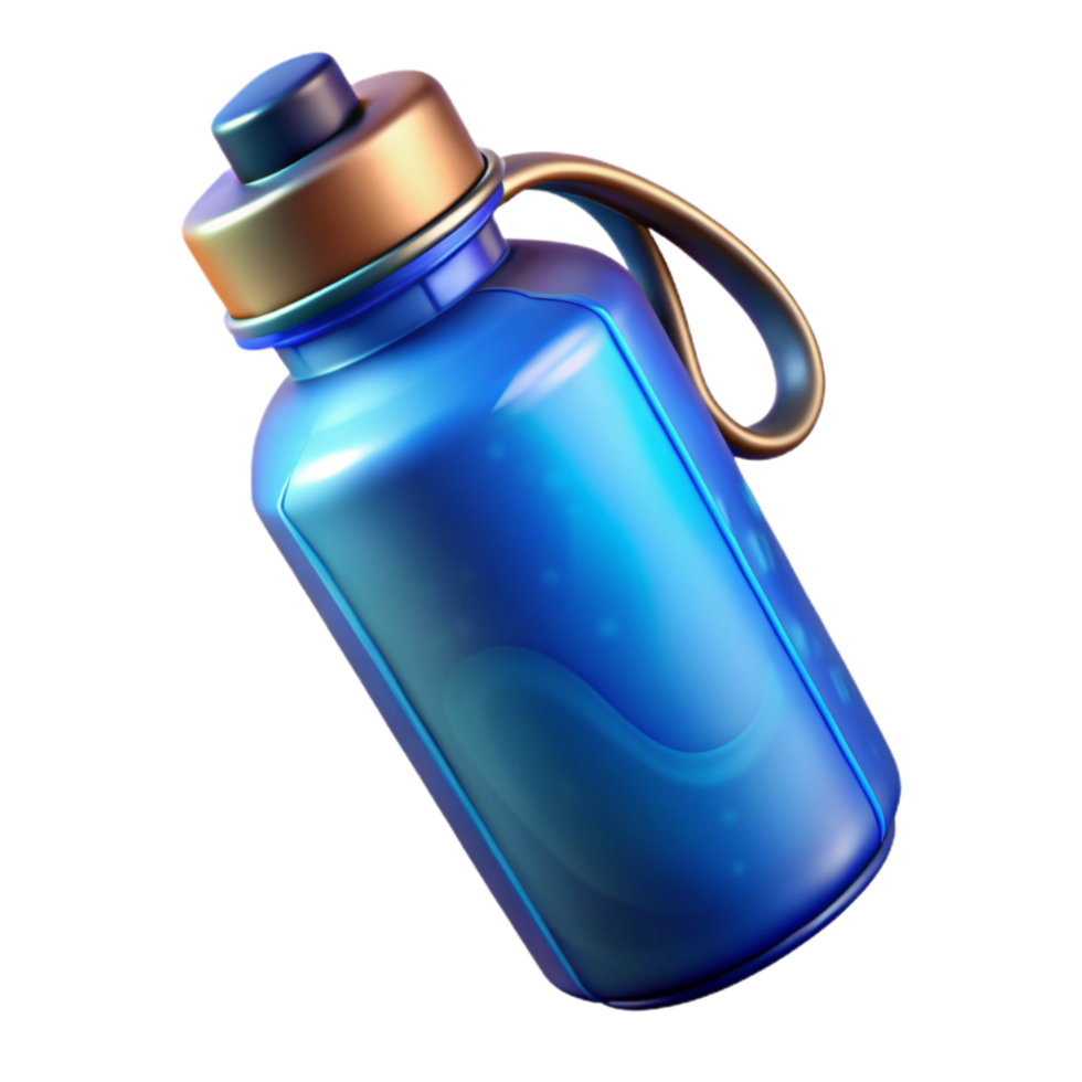 serene rustic Water Bottle Blue Color Transparent Background high resolution png