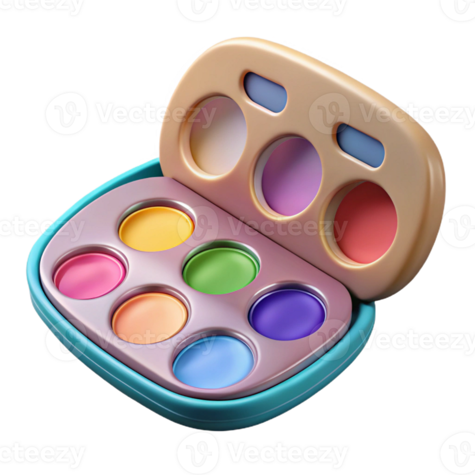vibrant rustic Watercolor Palette Set Portable Design Cutout authentic png