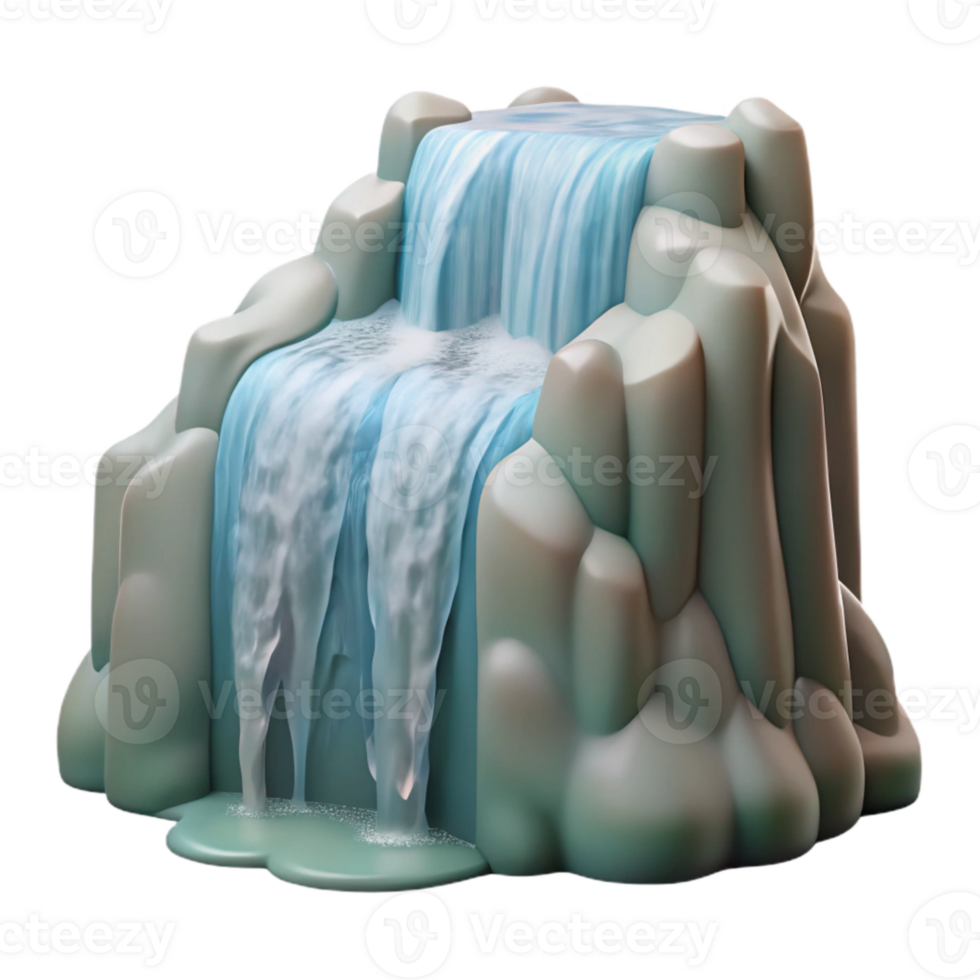 impressive modern Waterfall Cascade Side View Transparent Element detailed png