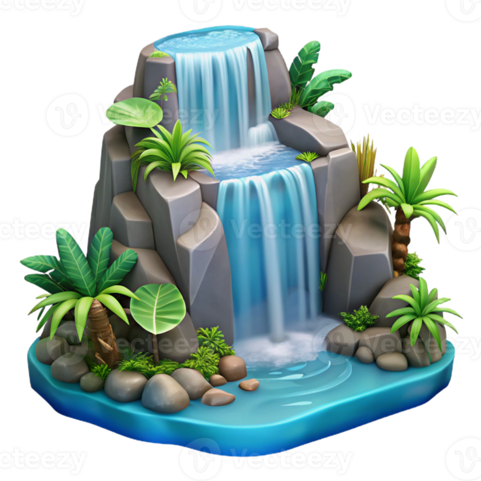 stunning traditional Waterfall Cascading Into Jungle Pool Transparent detailed png