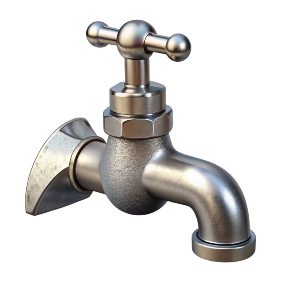 elegant traditional Water Faucet Chrome Finish Isolated Element png