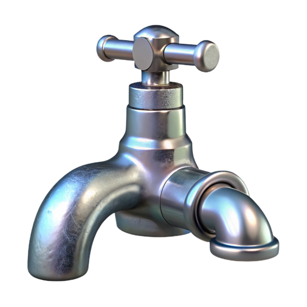 impressive traditional Water Faucet Chrome Finish Isolated Element genuine png