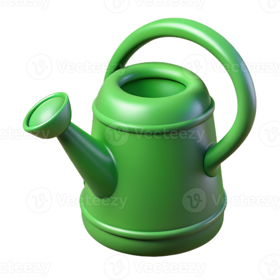 dramatic vintage Watering Can Green Plastic Isolated Cutout on Transparent Background professional png