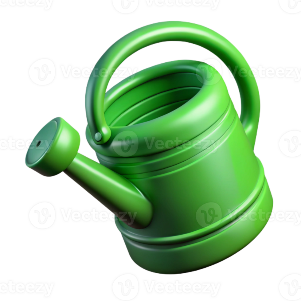 stunning rustic Watering Can Green Plastic Isolated Cutout on Transparent Background authentic png