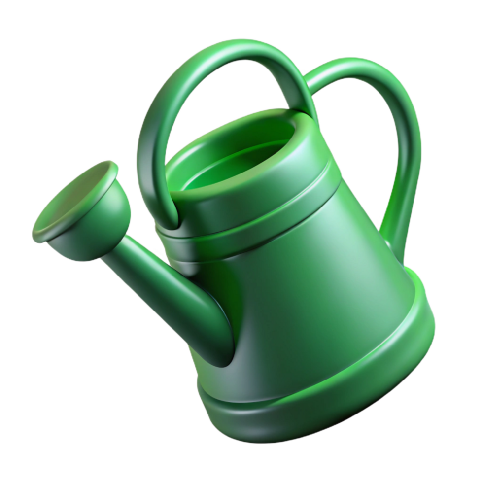 wonderful abstract Watering Can Green Plastic Isolated Cutout on Transparent Background high resolution png