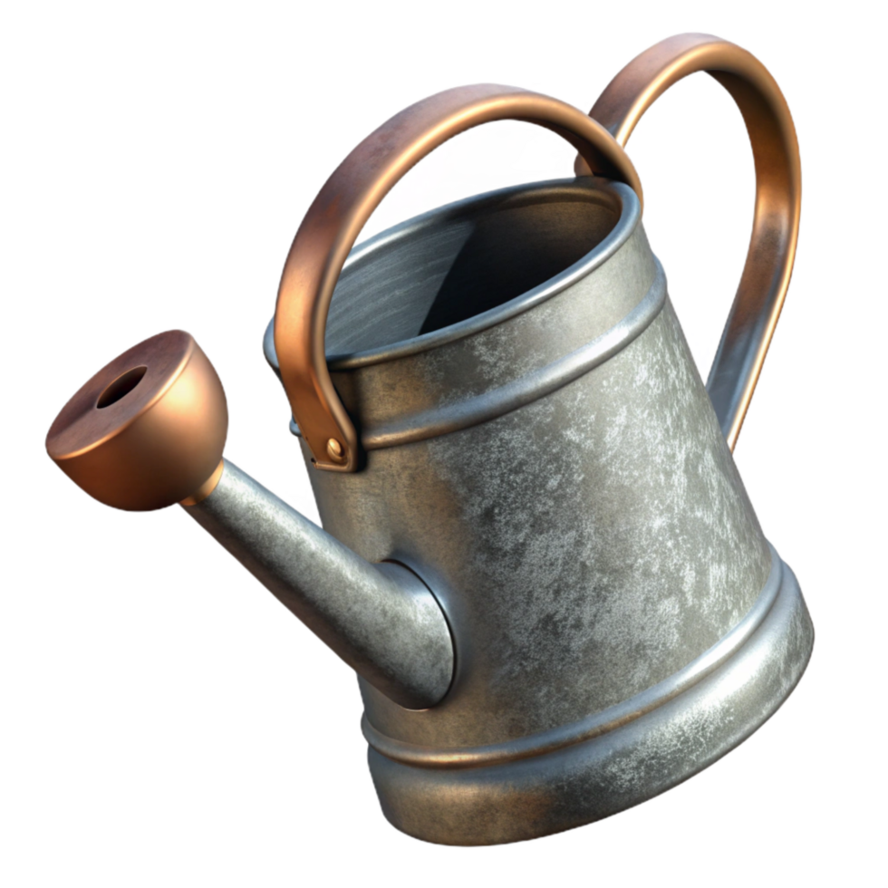 magnificent abstract Watering Can Isolated with Metal Sheen high resolution png