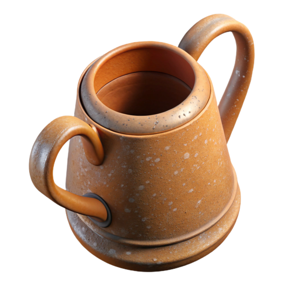 beautiful artistic Watering Can Top View Cutout detailed png