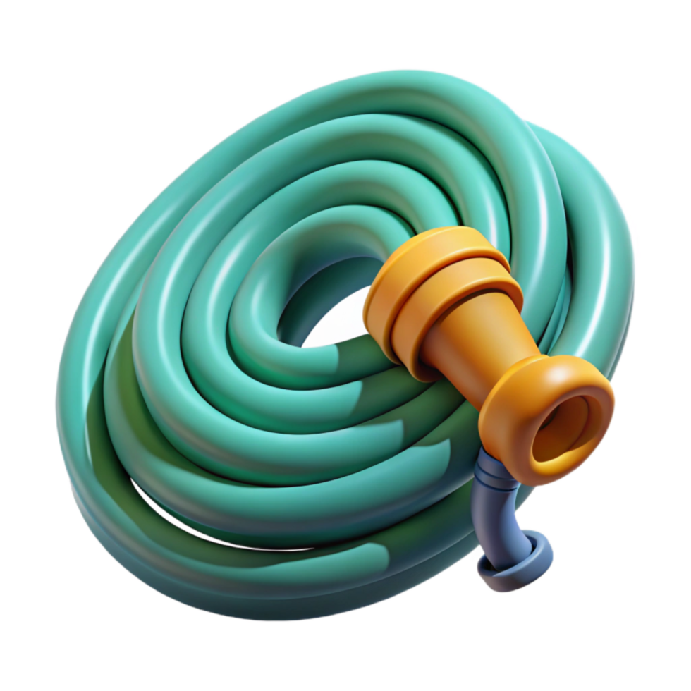 beautiful artistic Watering Hose Isolated with Coiled Design png