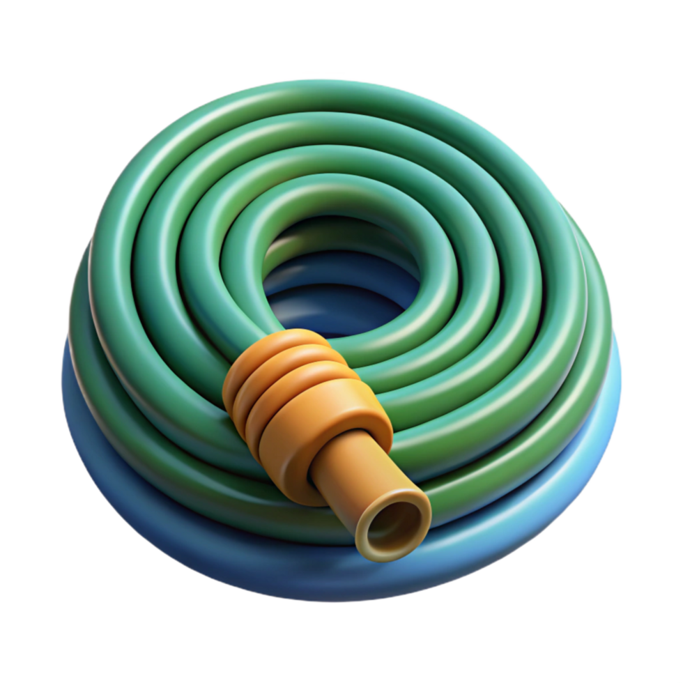 elegant artistic Watering Hose Isolated with Coiled Design premium png