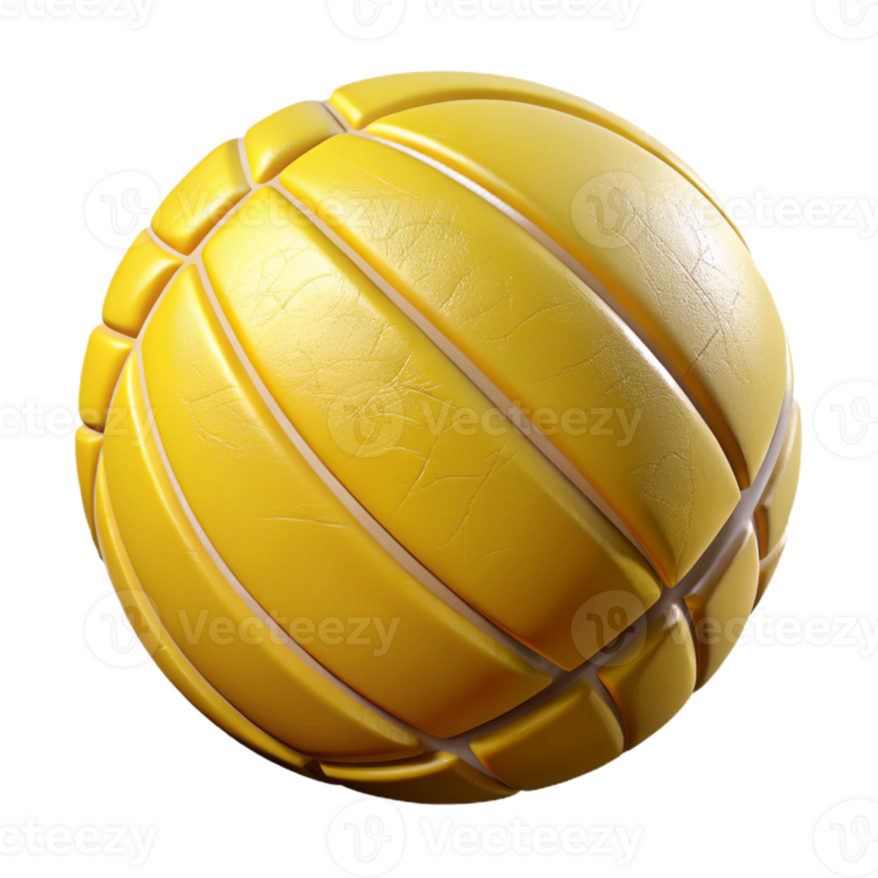 beautiful abstract Water Polo Ball Yellow Textured Transparent Background genuine png