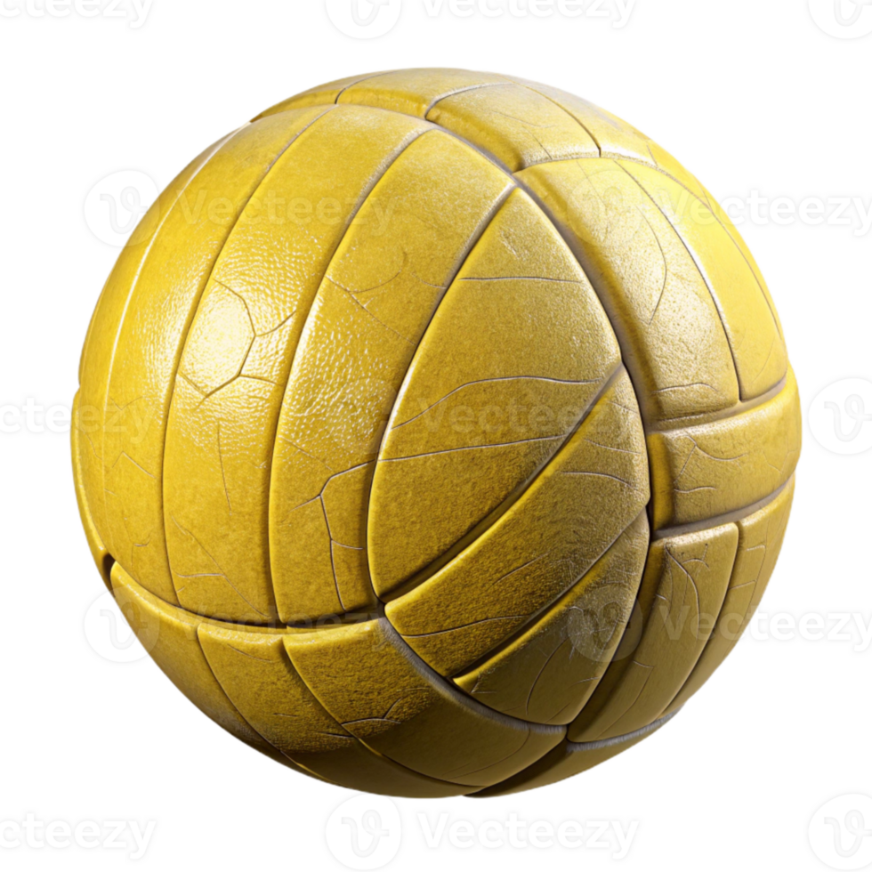 beautiful modern Water Polo Ball Yellow Textured Transparent Background original png