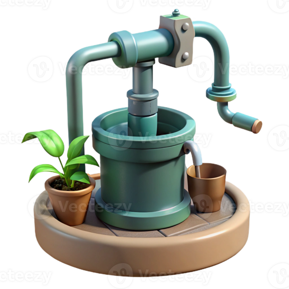 serene rustic Water Pump Hydroponics System Cutout high resolution png