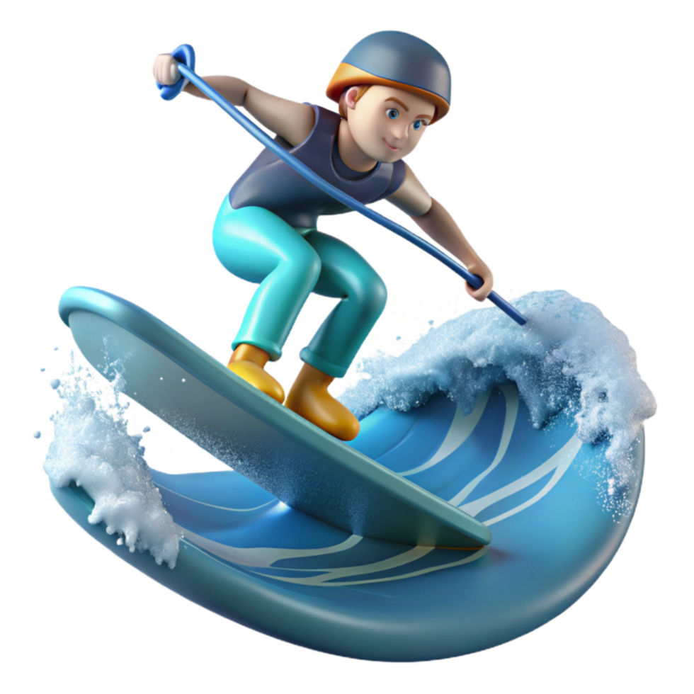 wonderful rustic Water Skier Jumping Wake Side View Cutout Element professional png