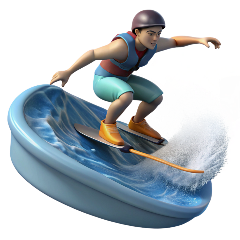 wonderful creative Water Skier Jumping Wake Side View Cutout Element original png