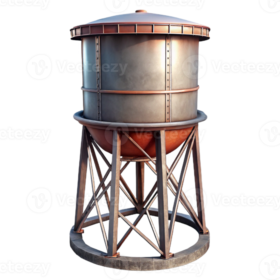 extraordinary artistic Water Tower Isolated with Metal Tank high resolution png