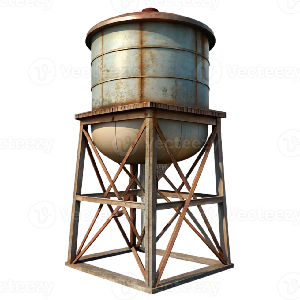 impressive creative Water Tower Isolated with Metal Tank original png