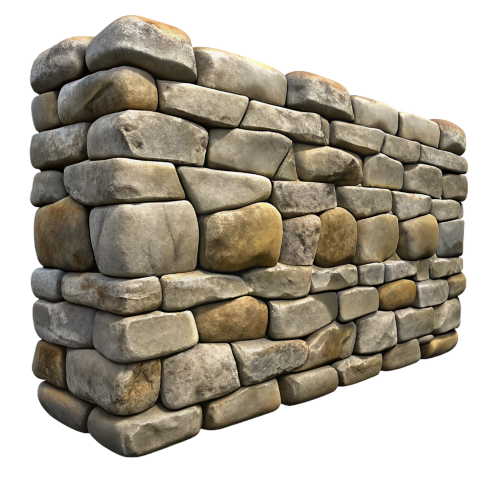 serene creative Weatherbeaten Stone Wall Transparent Background Textured Surface authentic png